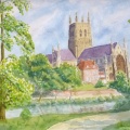 Worcester Cathedral  -  Watercolourl