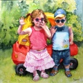 Going On Holidays. Lets pretend series. watercolour