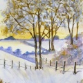 Snowy Fields  -  Warercolour