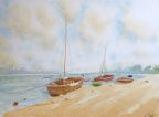Boats on the Sand  -  Watercolour